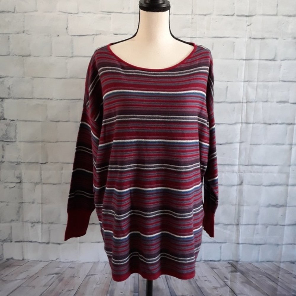 Chaps Striped Knit Sweater Women's Sz 2X